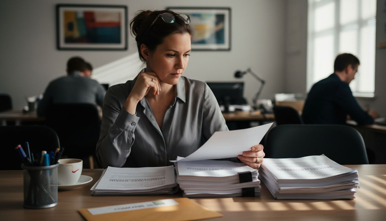 Woman reviewing company formation paperwork