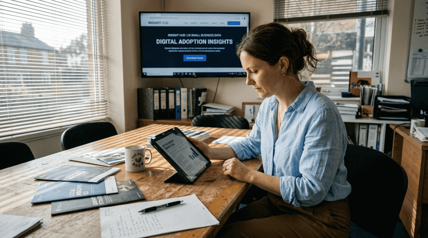 Business owner reviewing lead generation offers