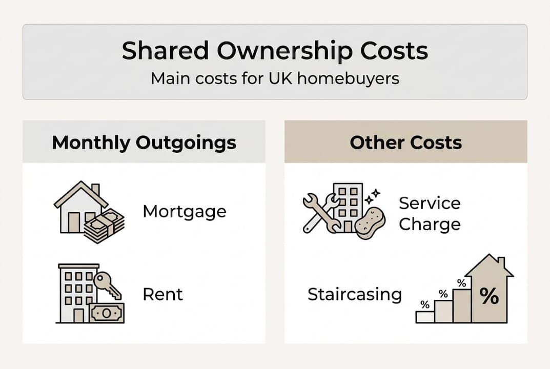 Infographic outlining shared ownership main costs