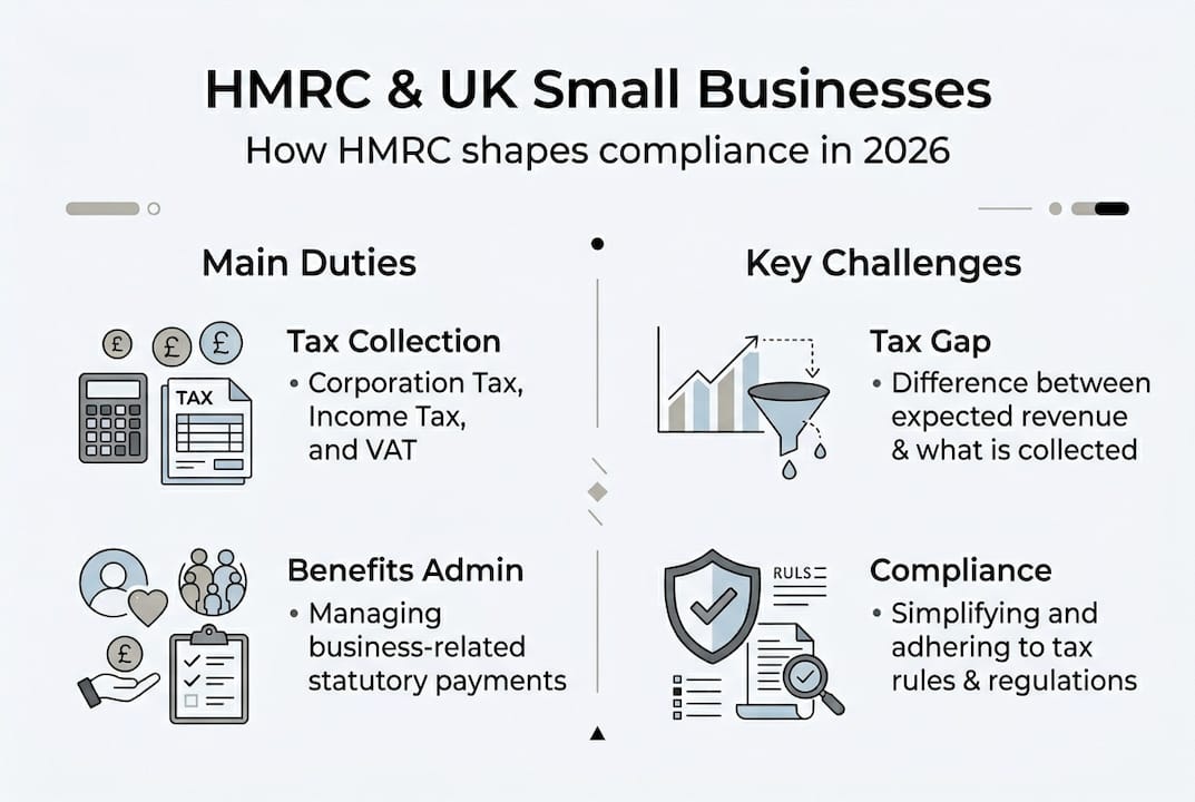 Infographic of HMRC responsibilities and challenges