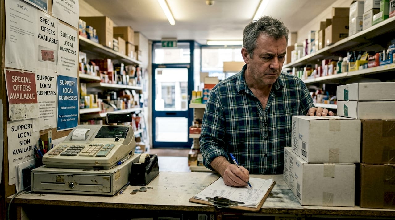 UK retailer checking unsold inventory in shop