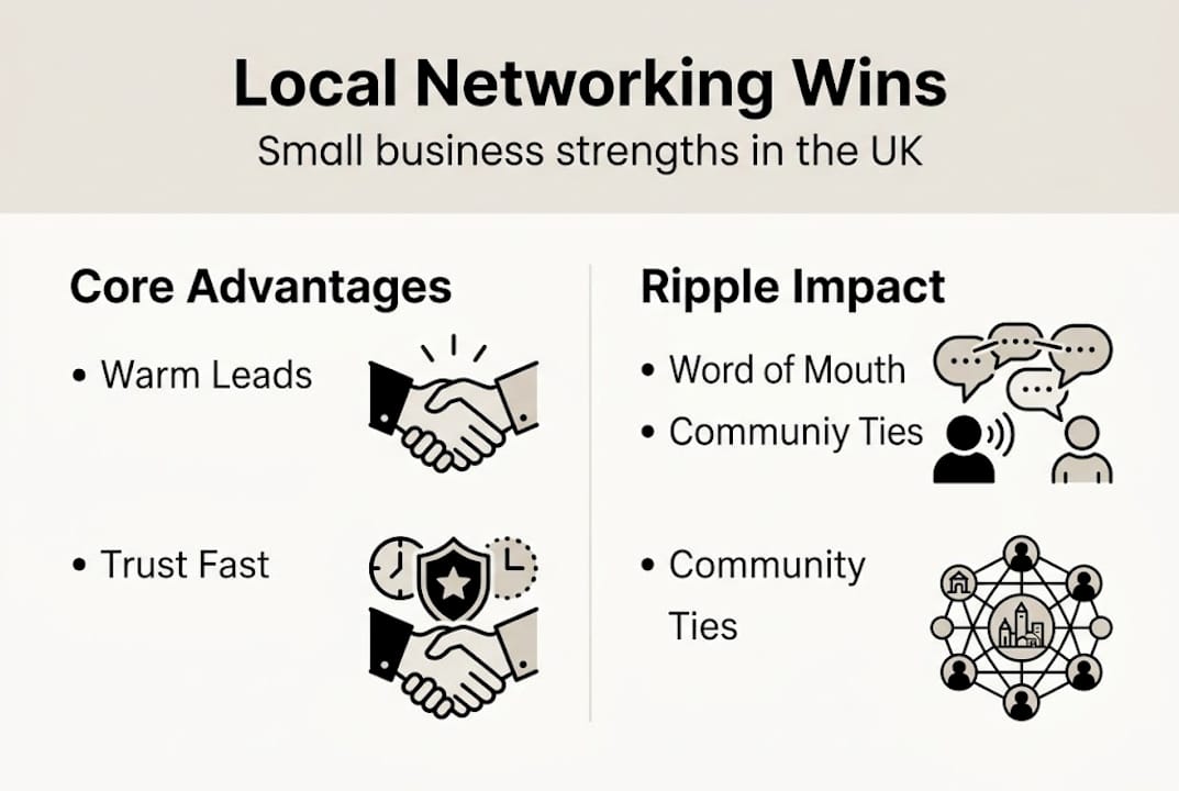 Infographic showing core and ripple effects of local networking