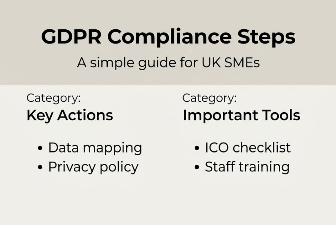 Infographic outlining GDPR steps for UK SMEs