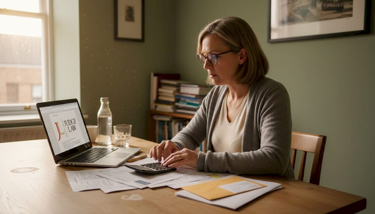 Woman reviewing financial disclosure documents
