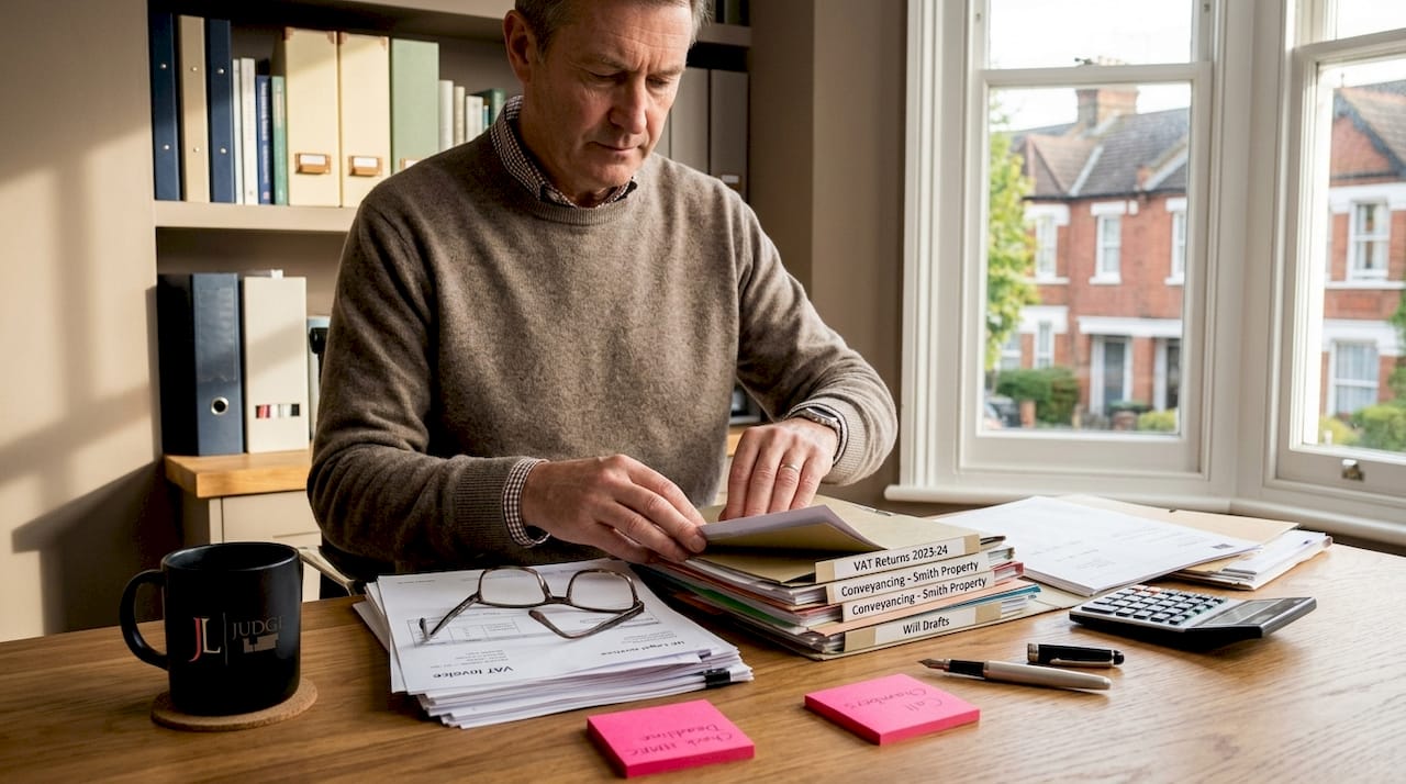 Business owner preparing legal and financial documents