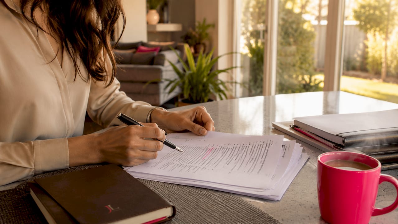 Accountant annotating nil-rate band tax papers