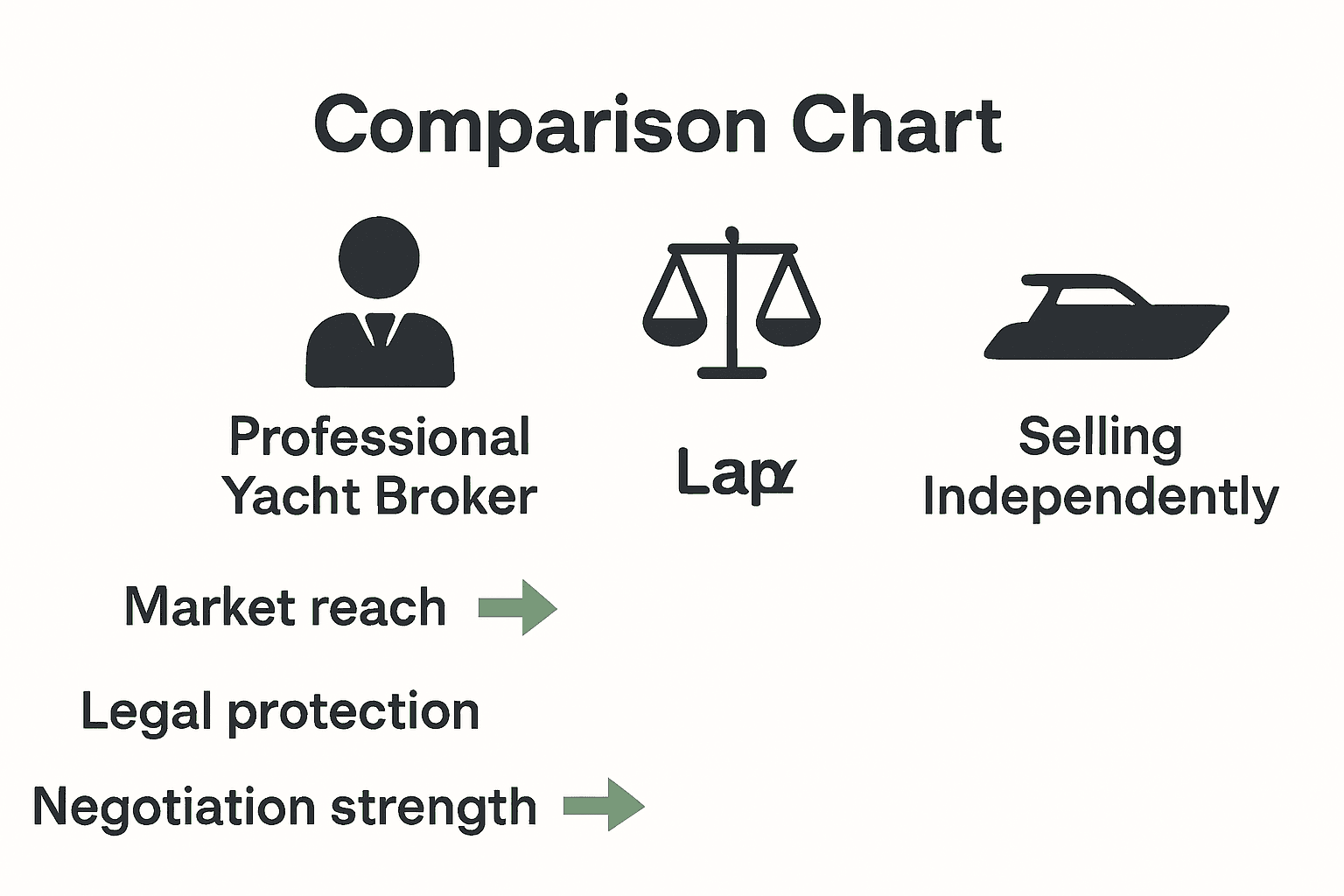 Infographic comparing broker vs independent yacht sales