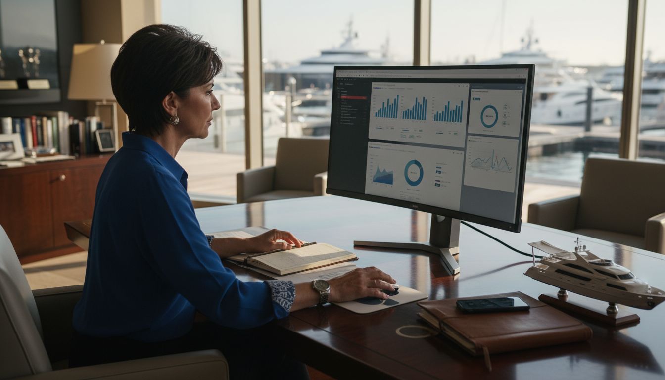 Agent reviewing yacht marketing analytics setup