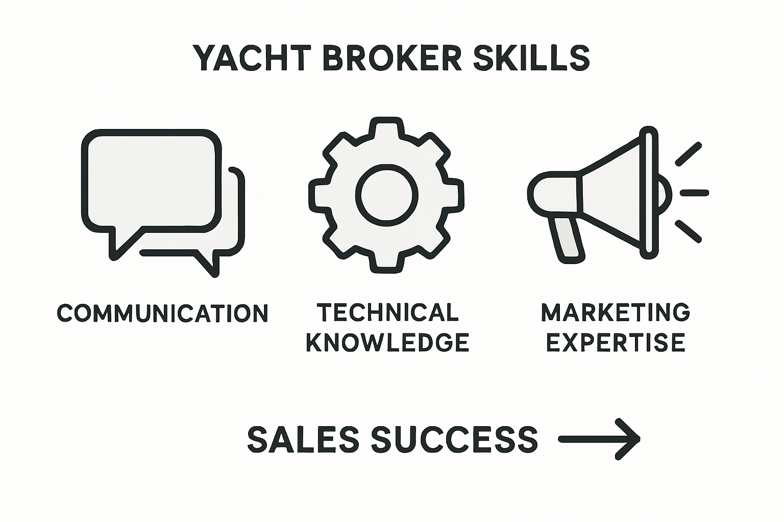 Infographic showing yacht broker core skills