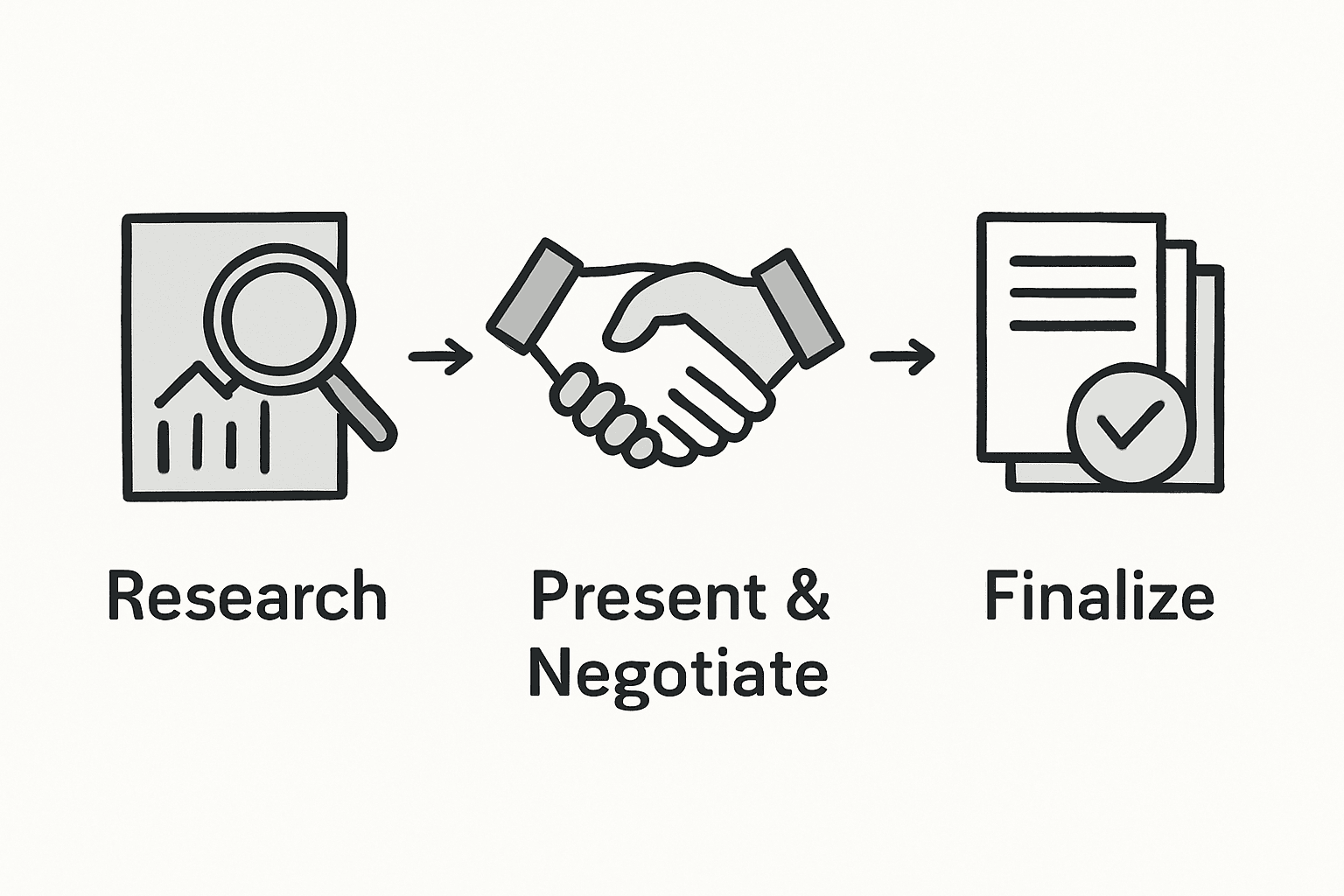 Yacht negotiation steps illustrated
