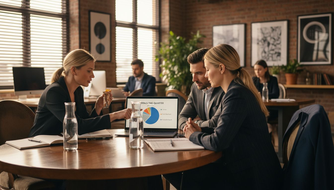 Real estate team reviewing referral technology