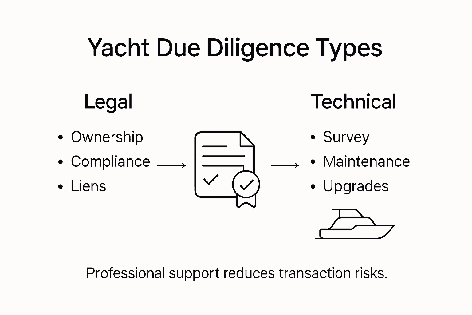 Infographic showing yacht due diligence types