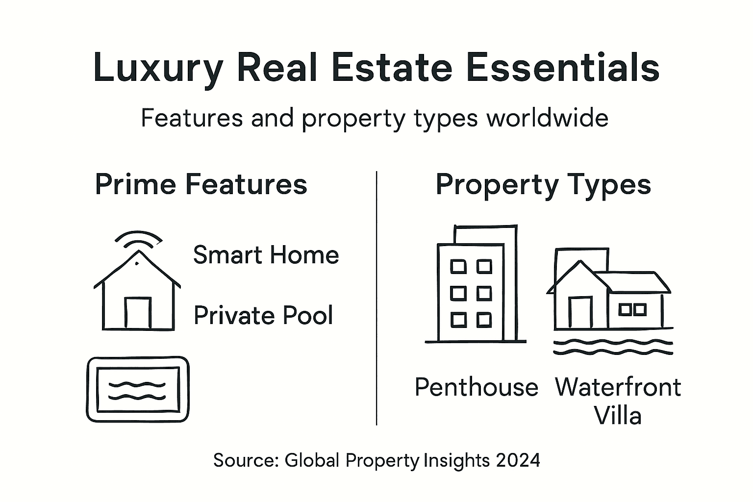 Infographic of luxury real estate essentials