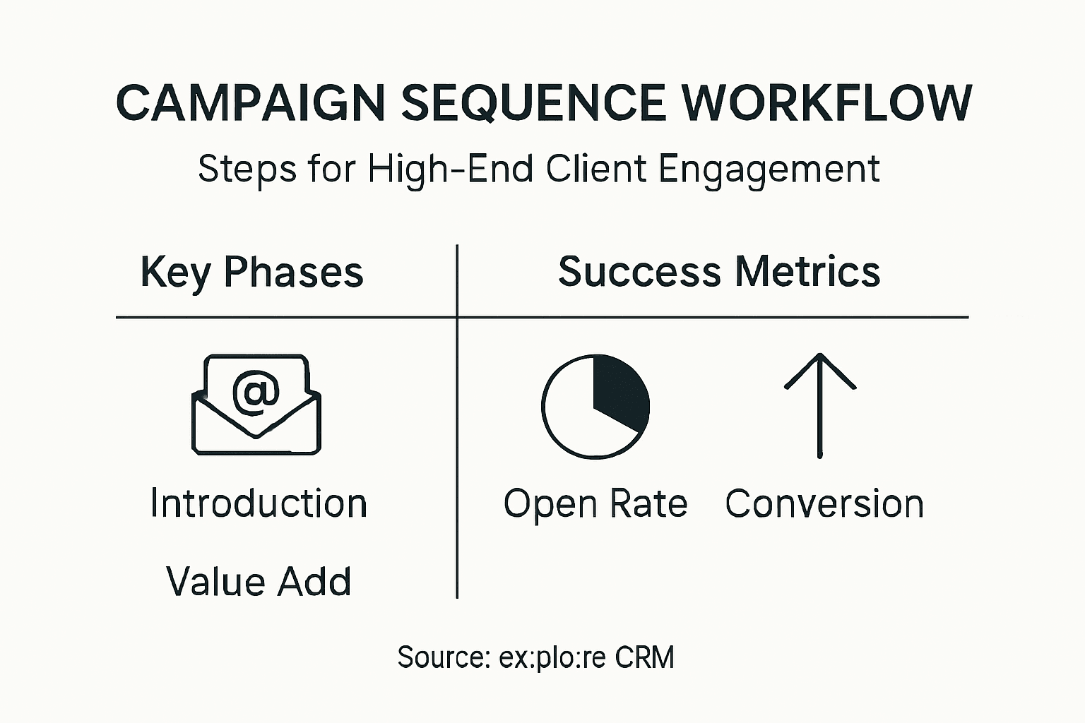 Infographic of luxury email campaign workflow