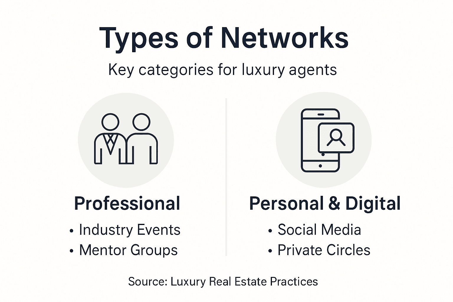 Infographic on types of luxury agent networks