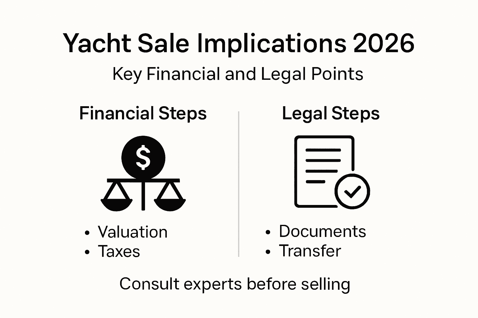 Infographic with key legal and financial steps