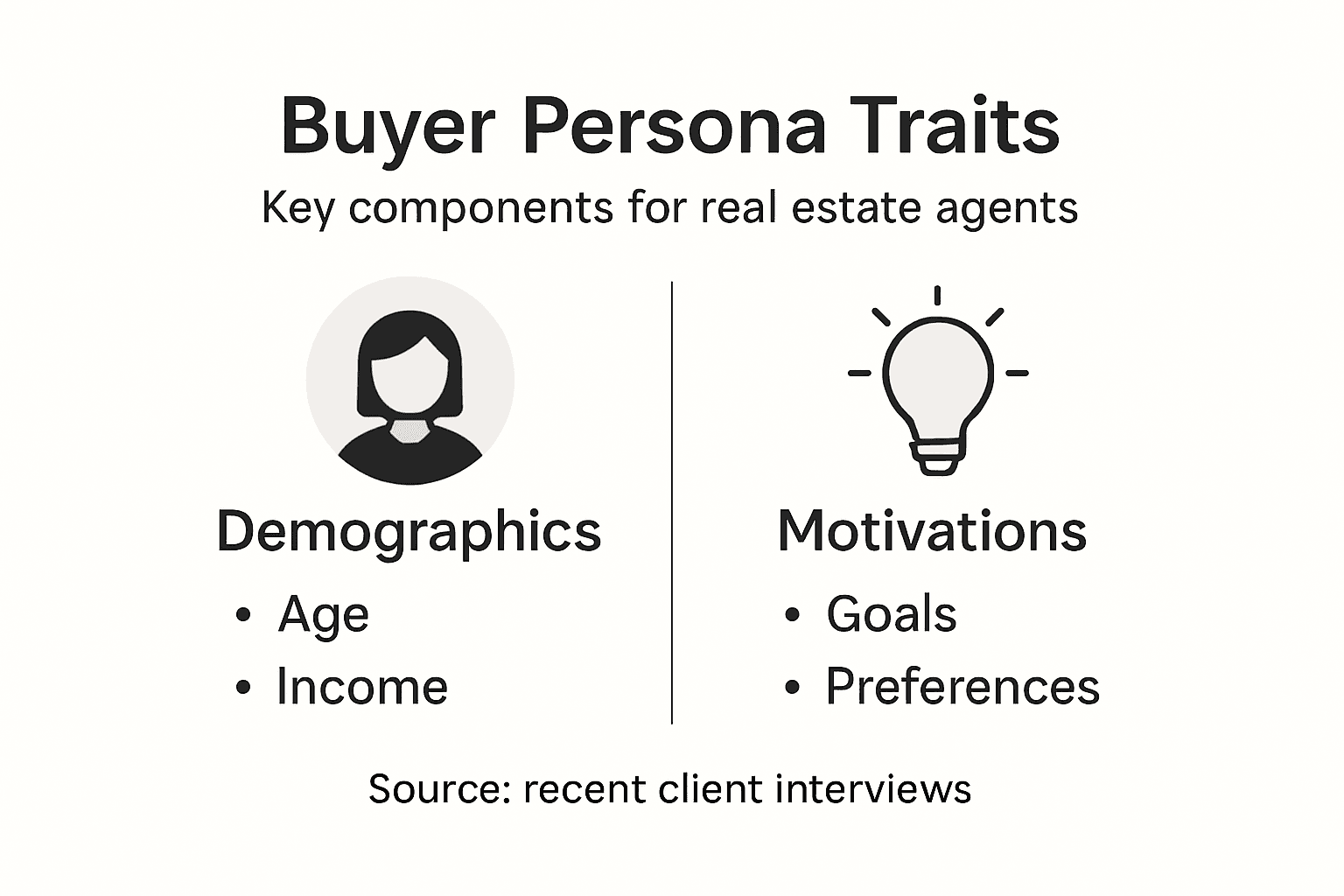 Infographic showing real estate persona component traits