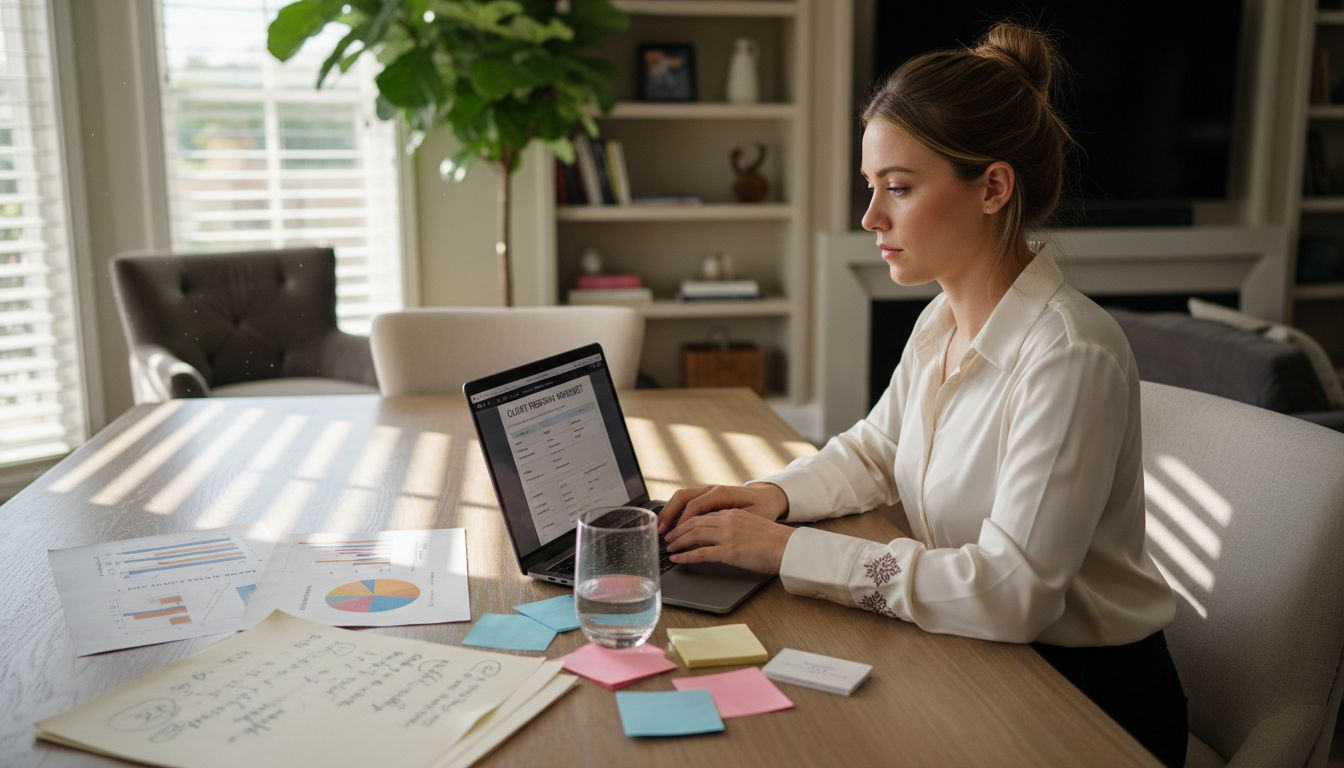 Realtor planning client personas at table