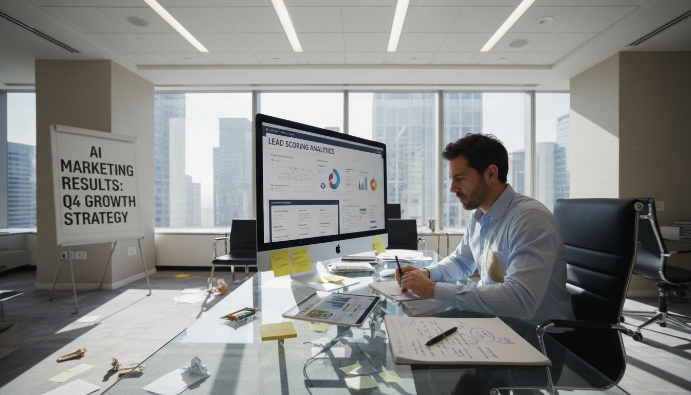 Manager reviewing AI marketing report