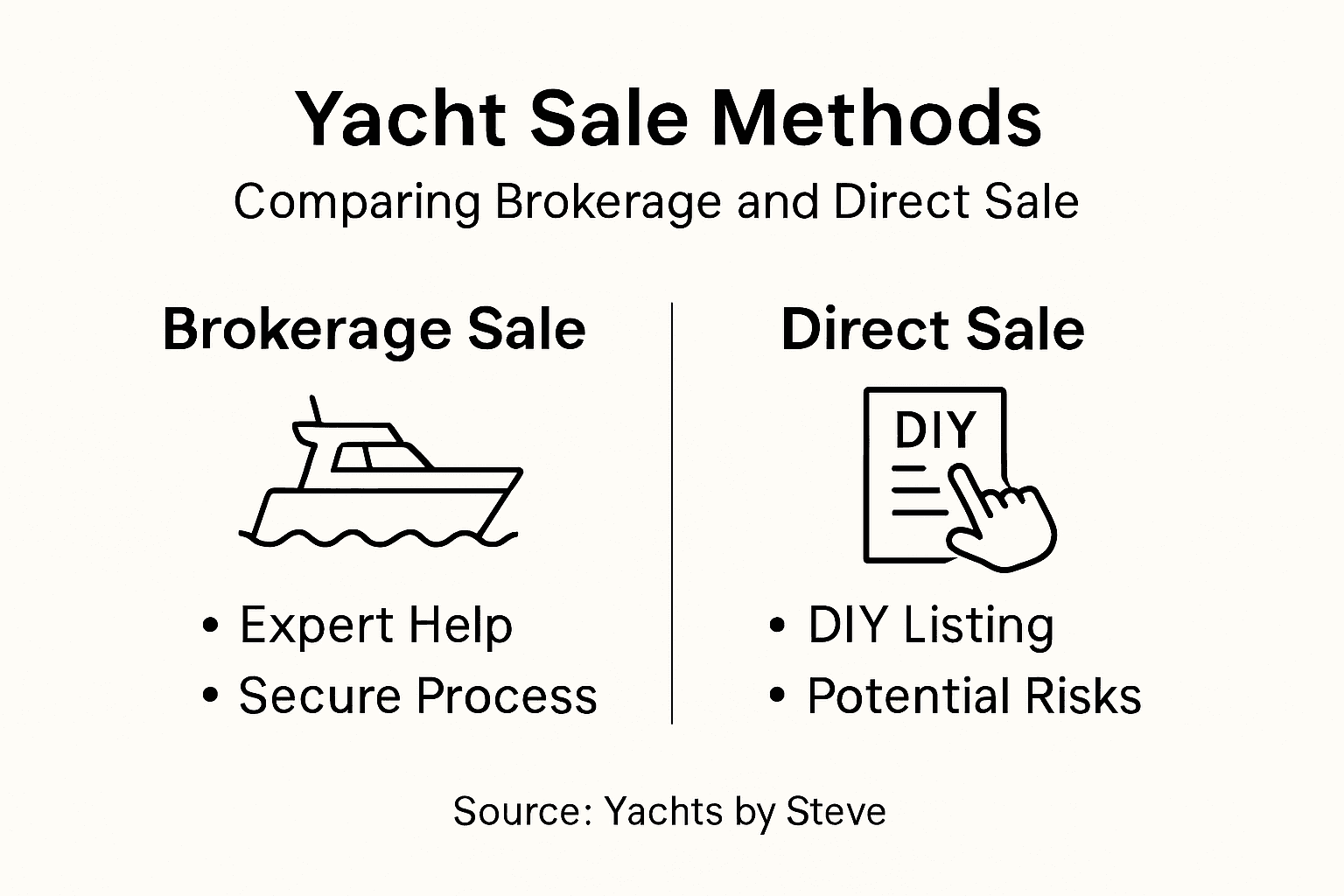 Infographic comparing brokerage and direct sale methods