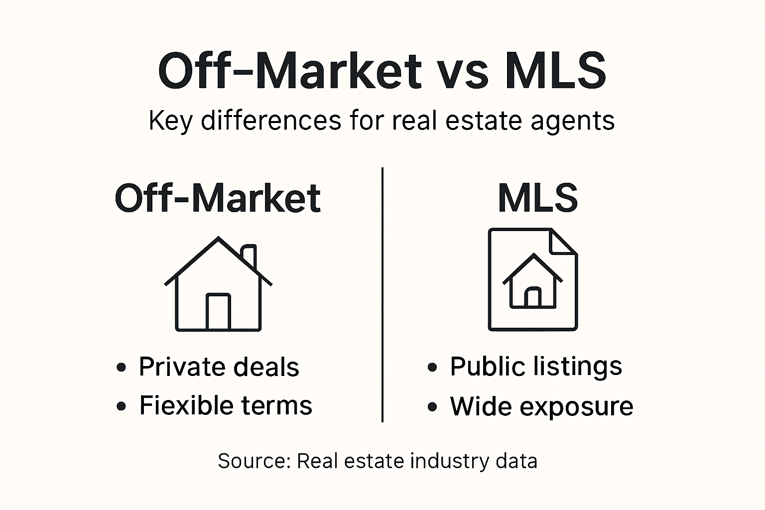 Infographic comparing off-market and MLS listings