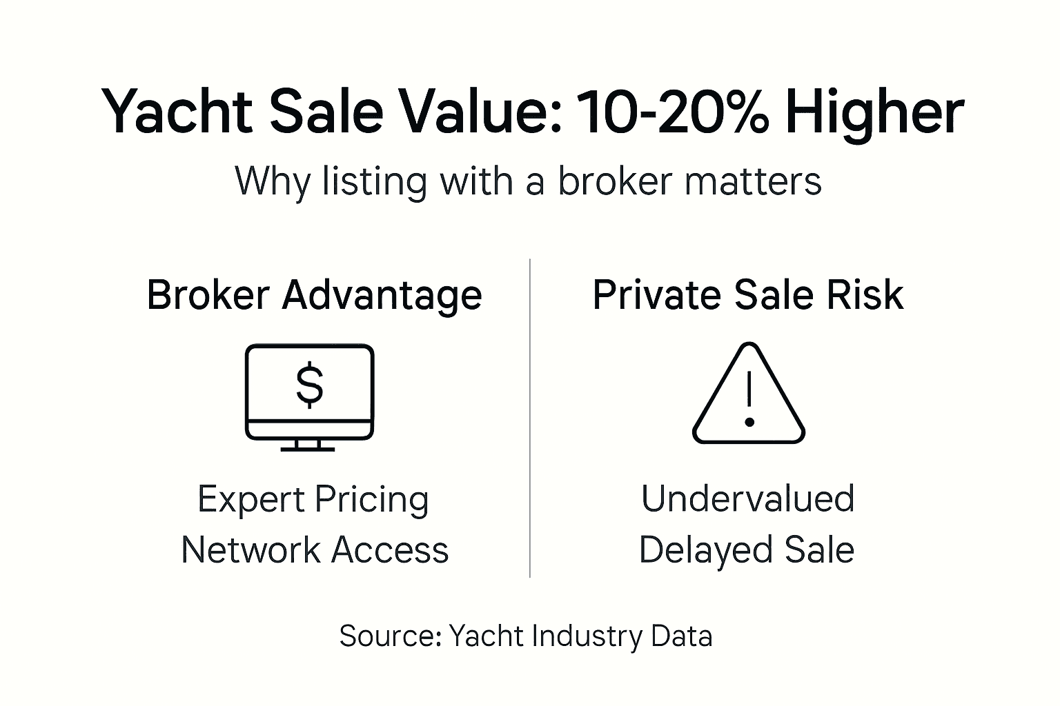 Infographic showing yacht broker value increases