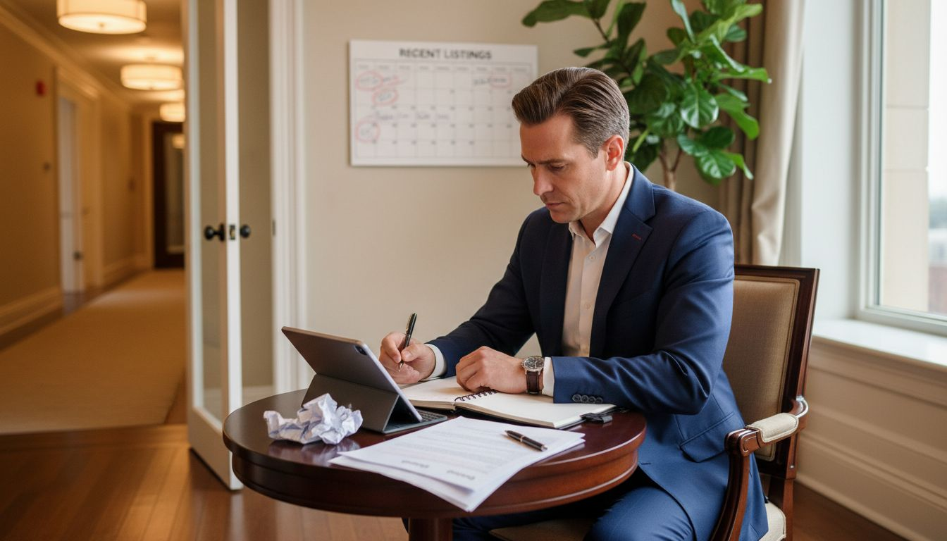 Agent reviewing digital ad results at table