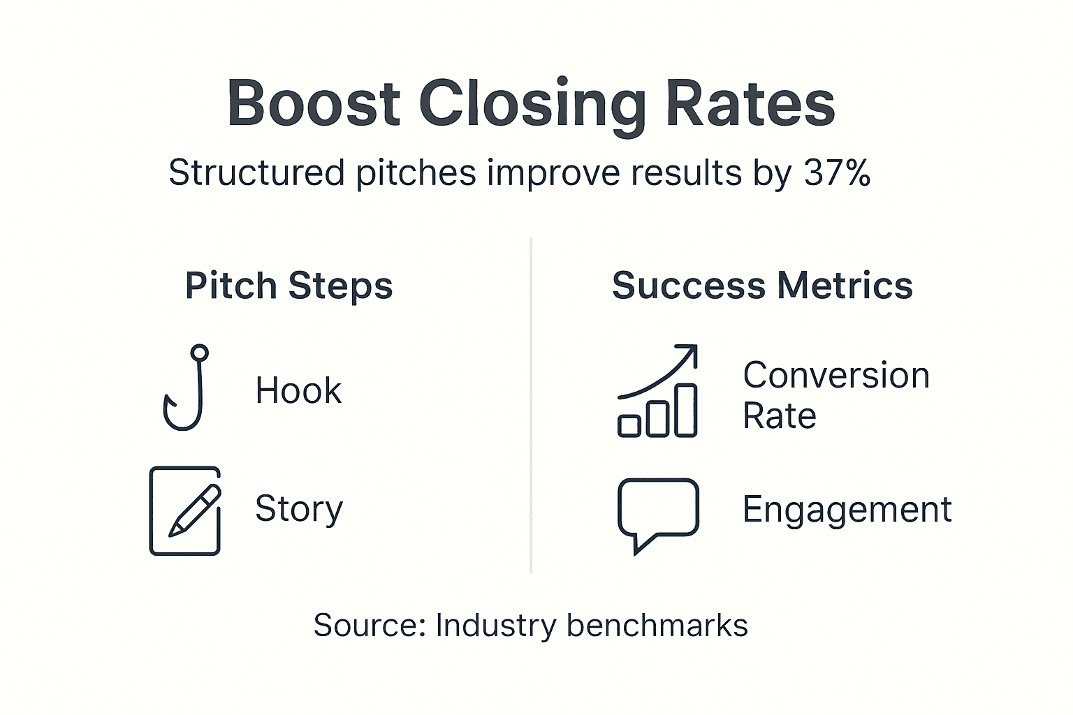 Infographic showing closing rate increase steps