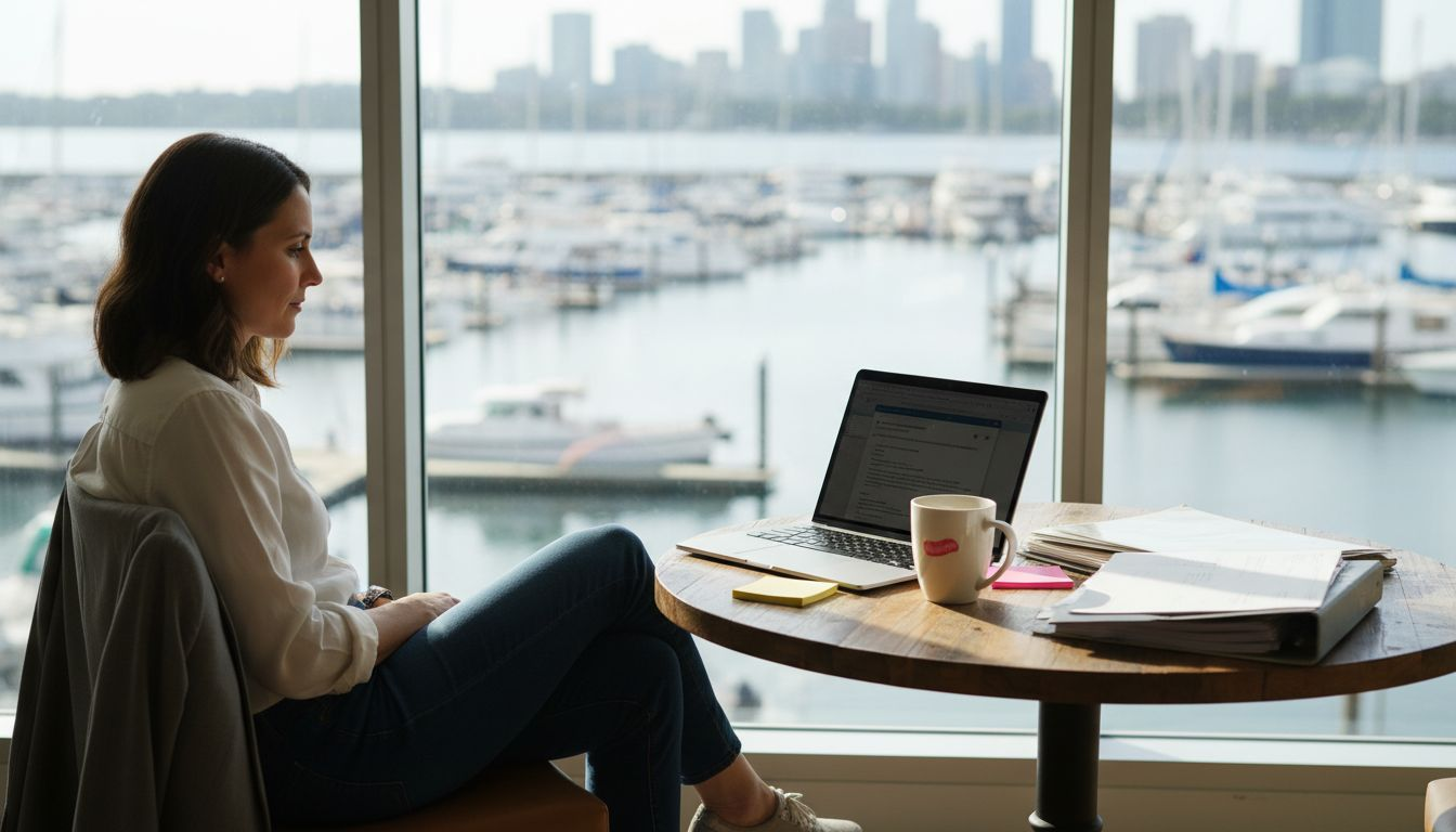 Manager reviewing personalized yacht email draft