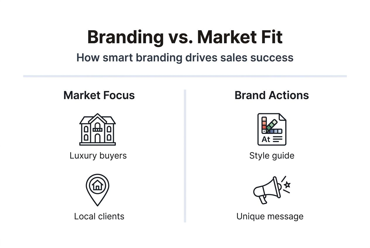 Infographic showing branding and market fit comparison