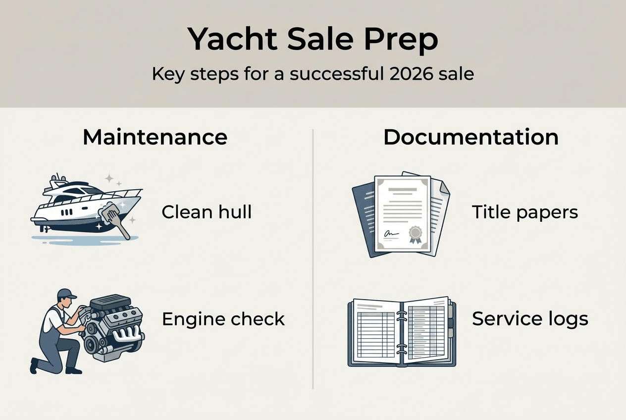 Infographic of yacht sale preparation steps