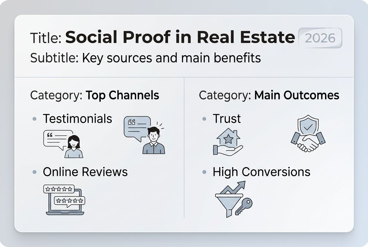 Infographic overview of social proof channels and outcomes