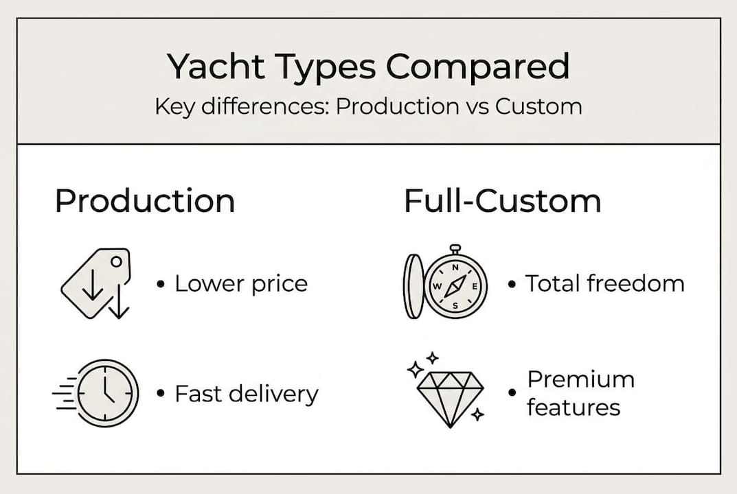 Infographic showing yacht types comparison