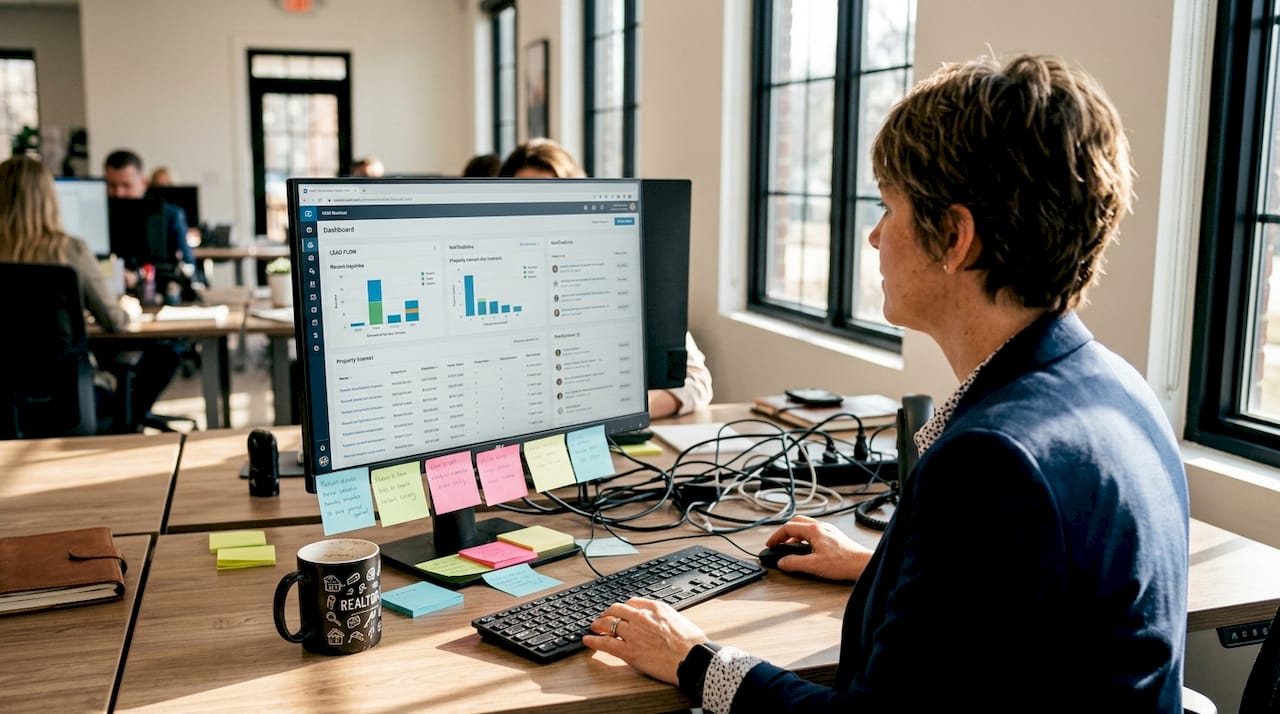 Team leader checks automated leads in CRM
