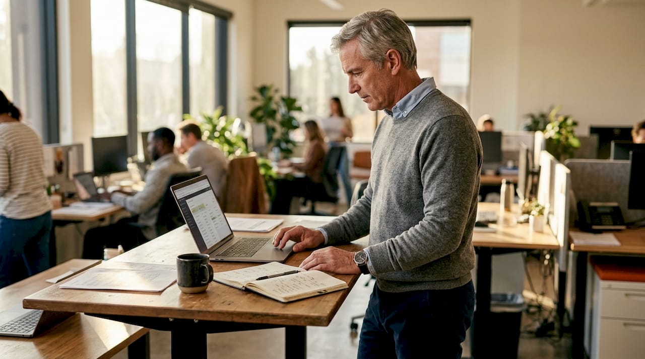 Broker reviewing automated lead dashboard