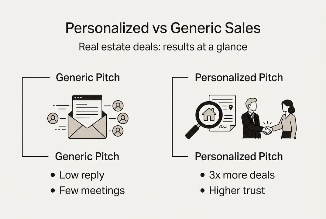 Comparison infographic personalized versus generic sales
