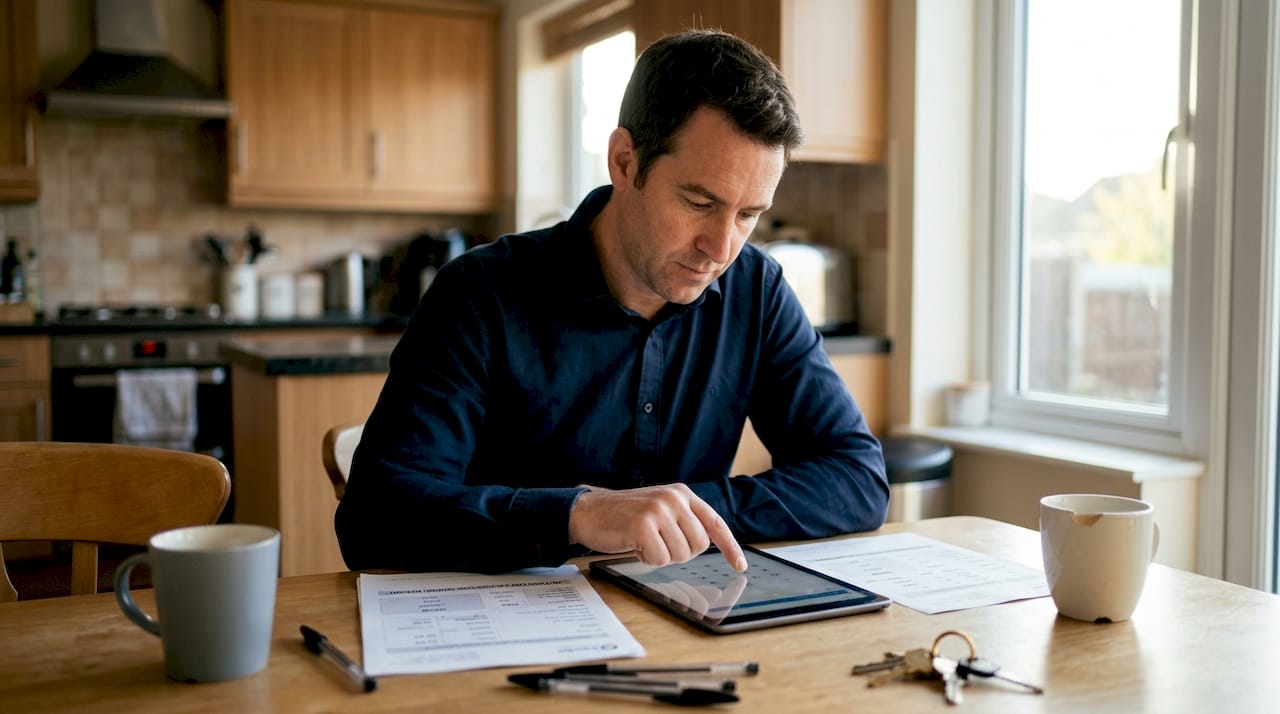 Agent using AVM at kitchen table