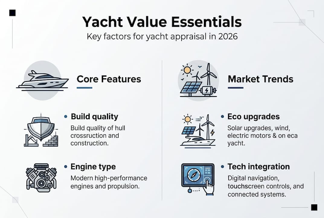 Infographic of yacht value appraisal factors
