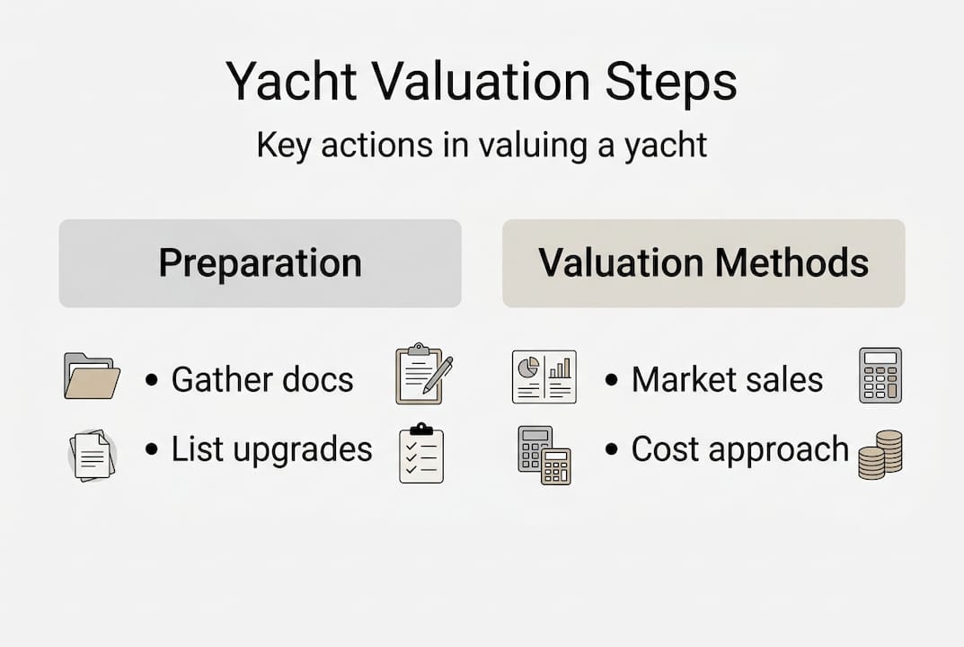 Infographic details steps for yacht valuation
