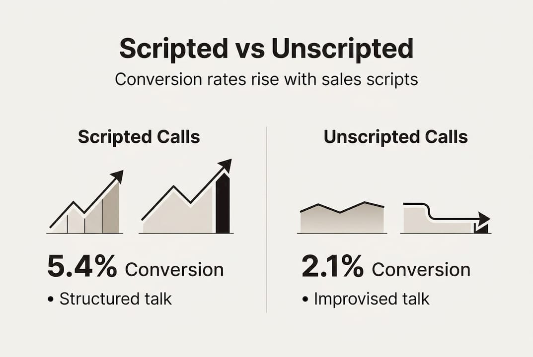 Infographic comparing scripted vs unscripted conversions