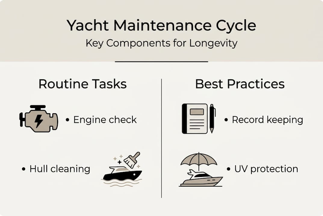 Infographic on yacht maintenance cycle essentials