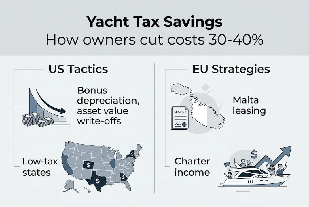 Infographic of yacht tax saving strategies
