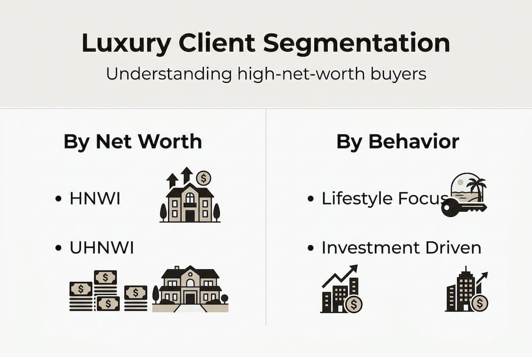 Infographic of luxury client segments and motivators