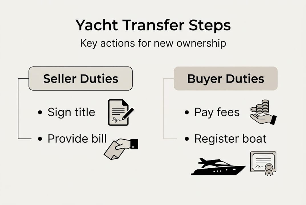 Infographic showing main yacht transfer steps