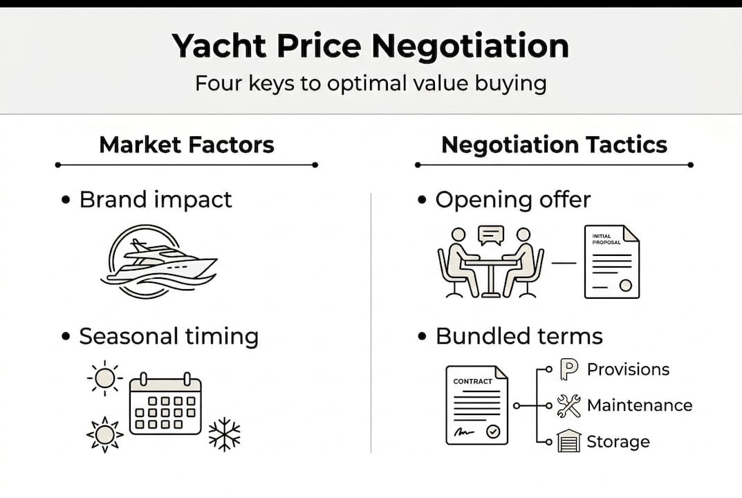 Infographic overview of yacht negotiation keys