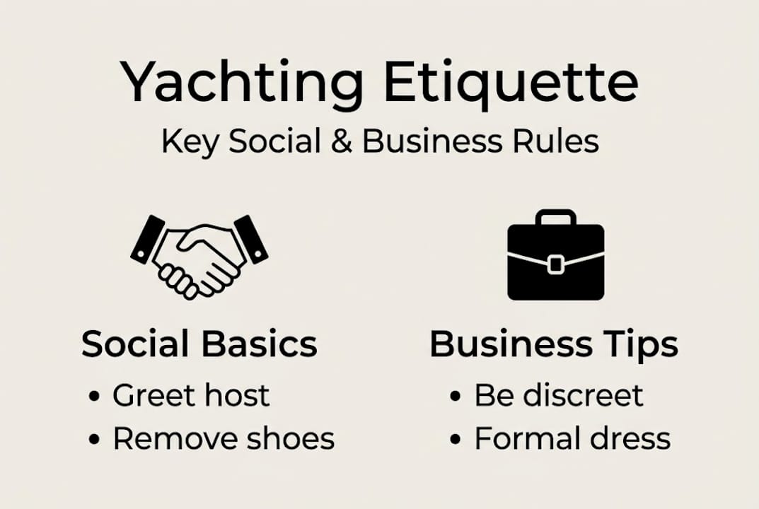 Infographic summarizing yachting etiquette essentials
