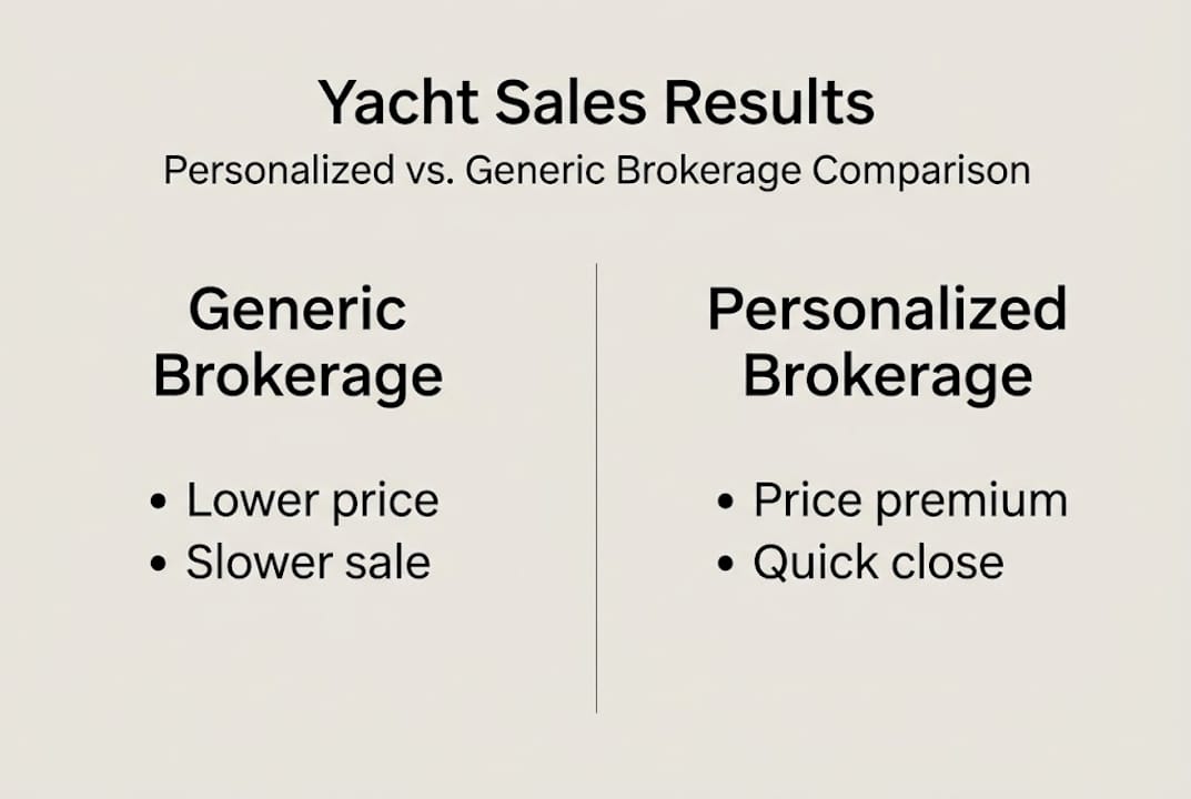 Infographic comparing personalized and generic yacht sales results