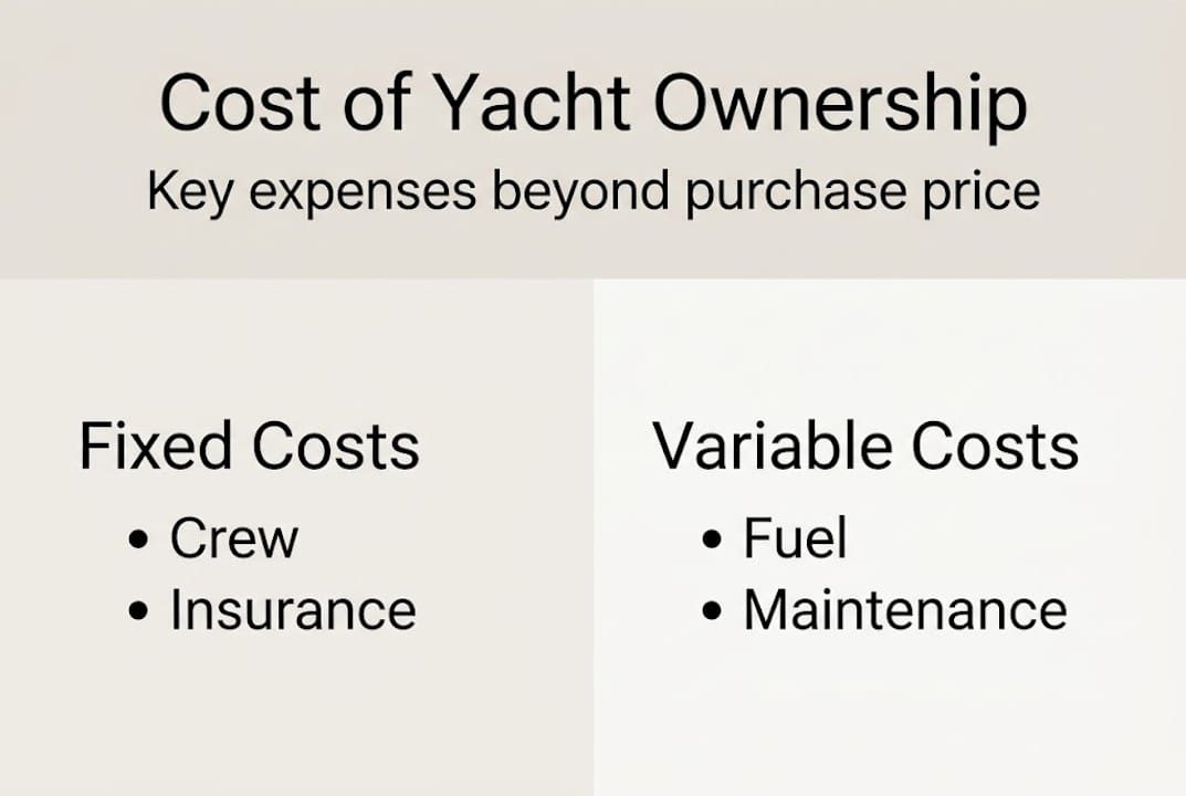 Infographic showing yacht ownership cost breakdown