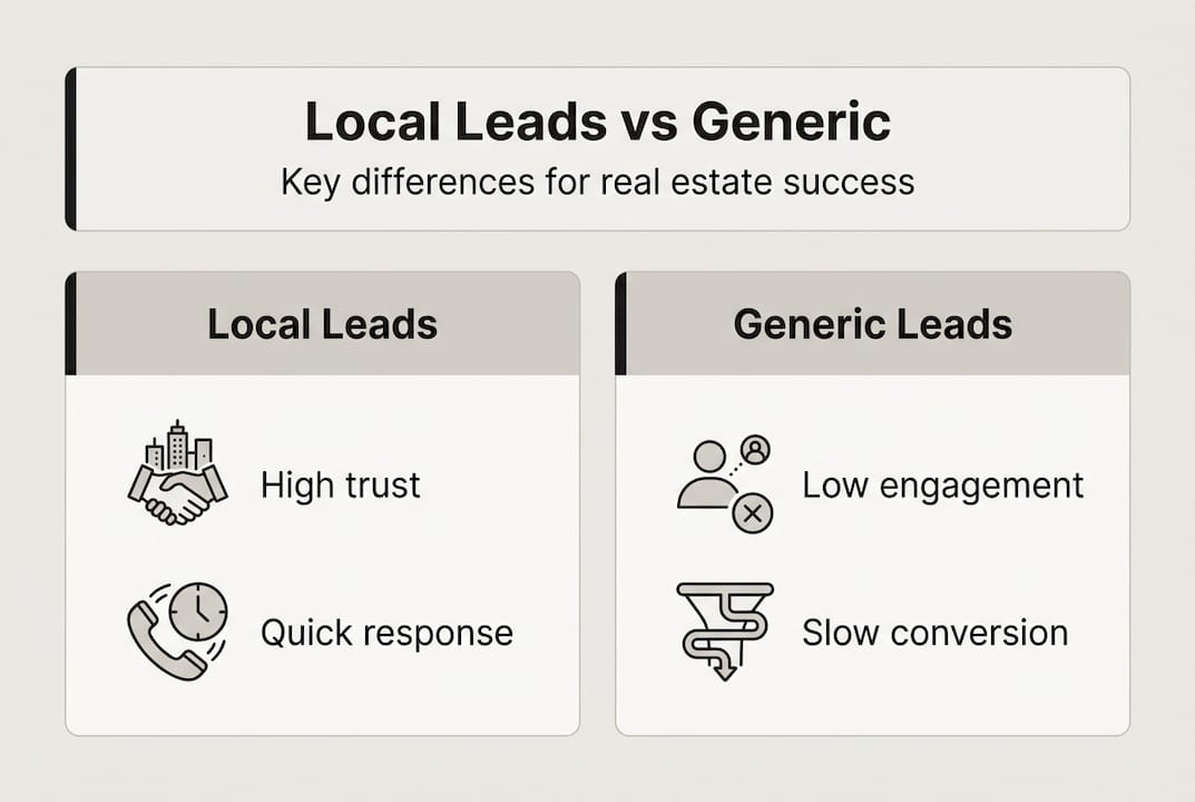 Infographic comparing local and generic real estate leads