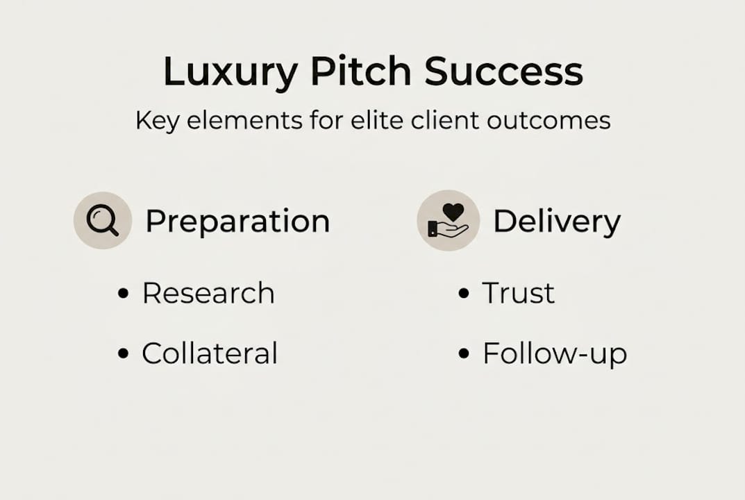 Infographic of luxury pitch success elements
